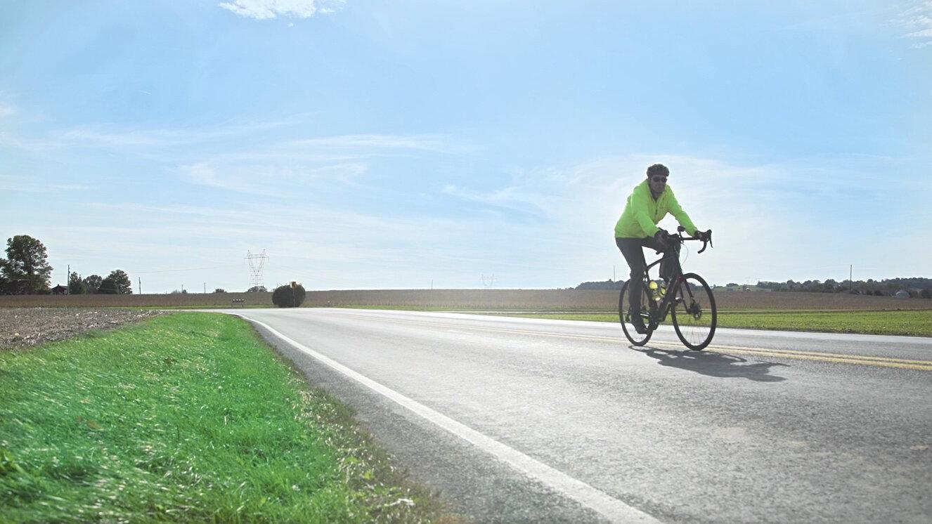 A Peloton of One 2022 movie scene