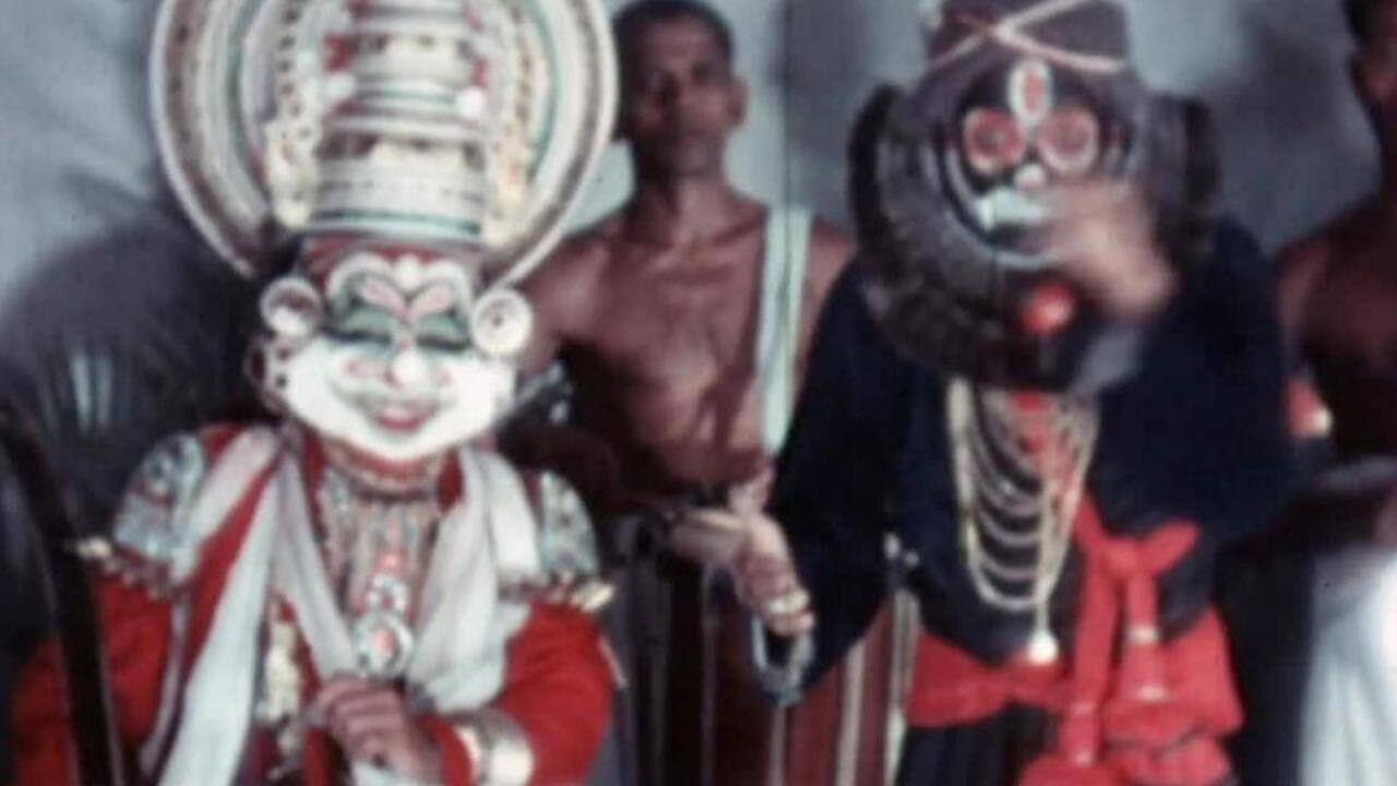 Rajputana, Jhalawar, Bundi & Katakali Dancers 1940 movie scene