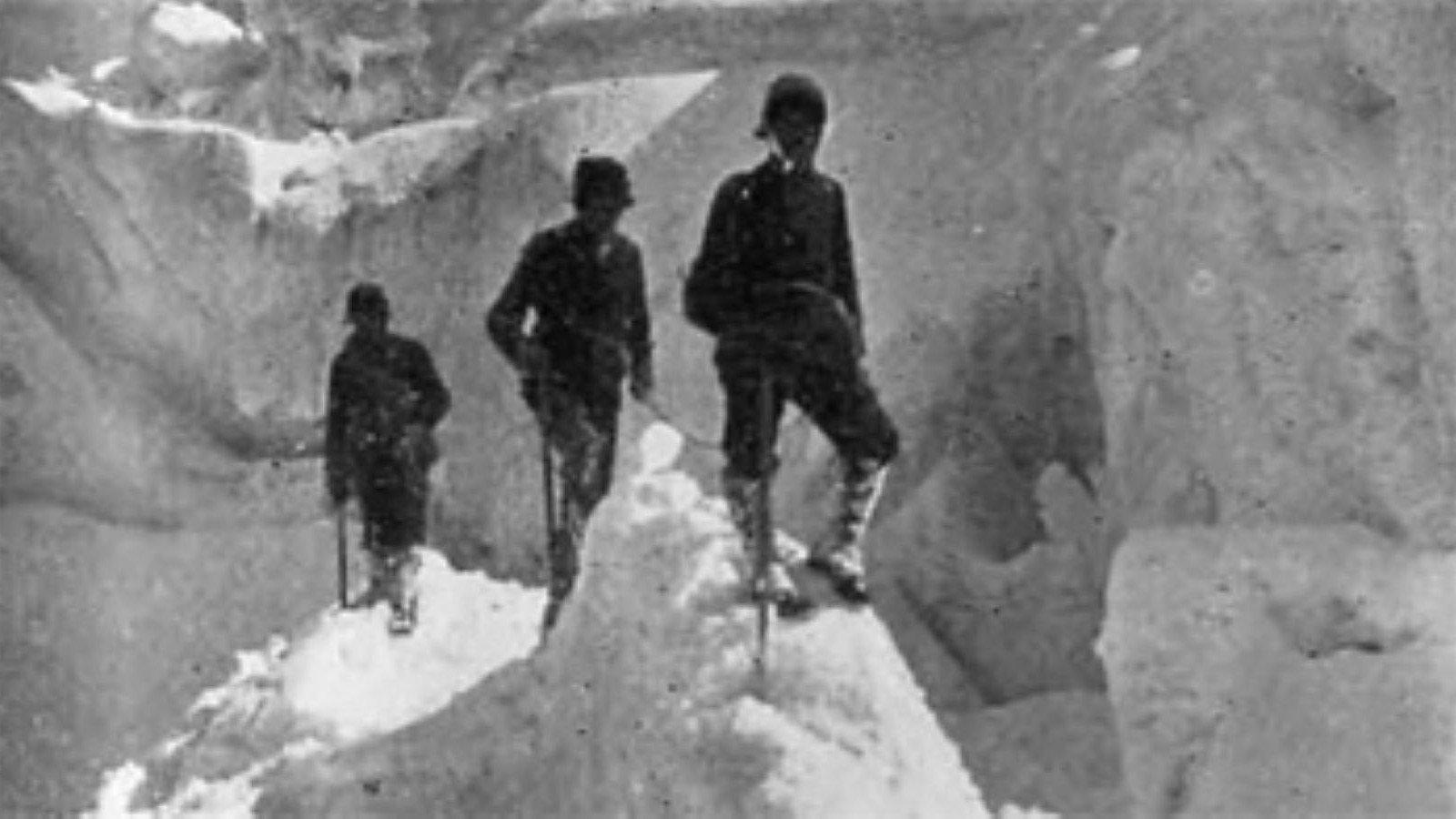 The Dangers of the Alps 1905 movie scene