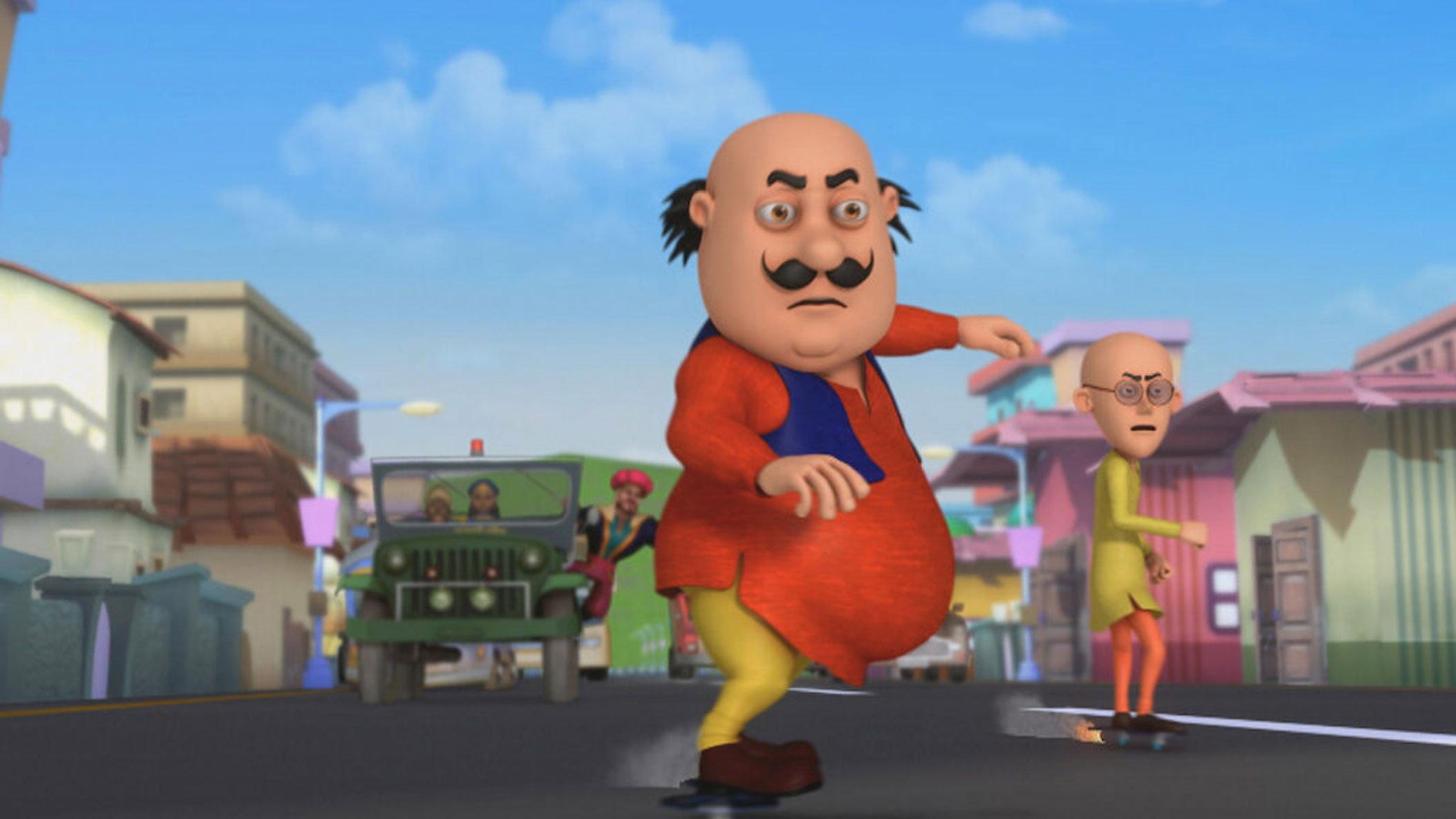 Motu Patlu in the City of Gold 2018 movie scene