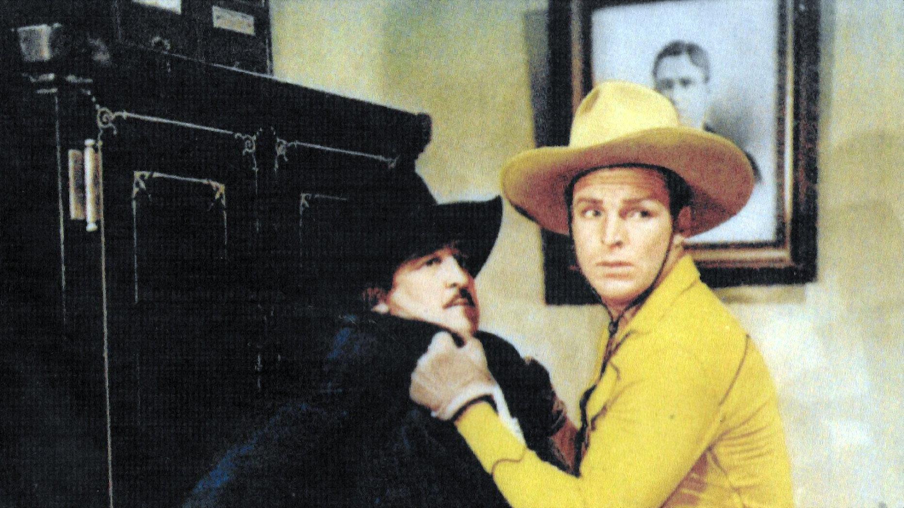 Rustlers' Hideout 1945 movie scene