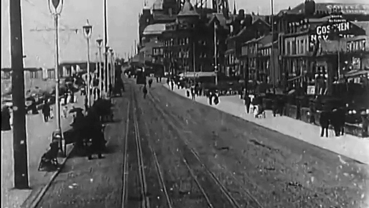 First Film of Blackpool 1898 movie scene