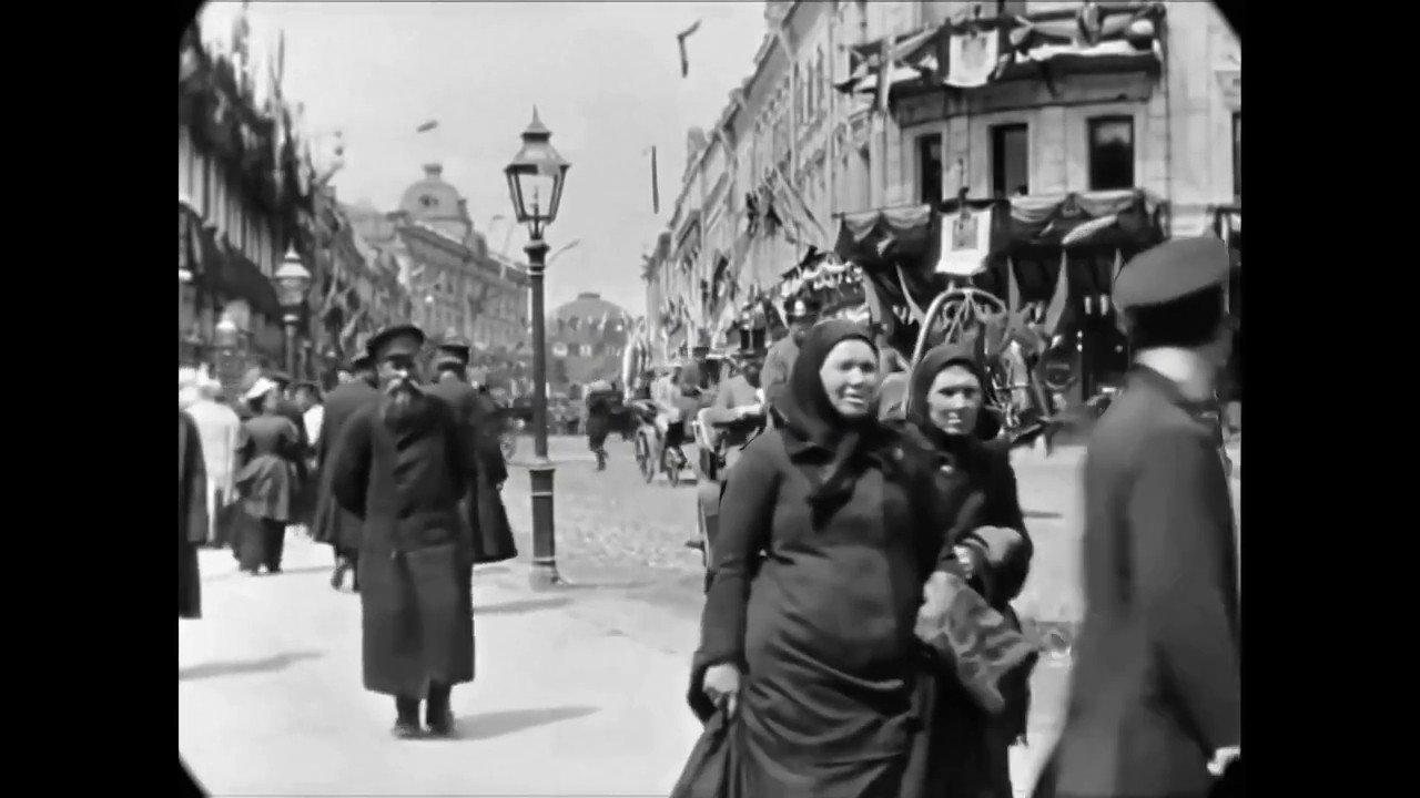 Moscow, Tverskaia Street 1896 movie scene
