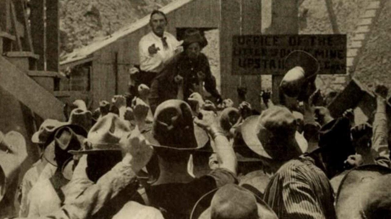 The Strike at the Little Jonny Mine 1911 movie scene