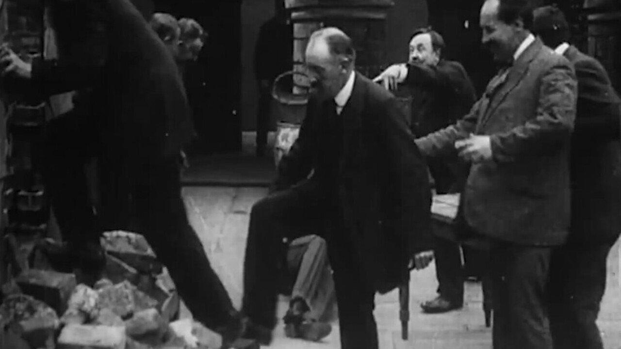 The German Spy Peril 1914 movie scene