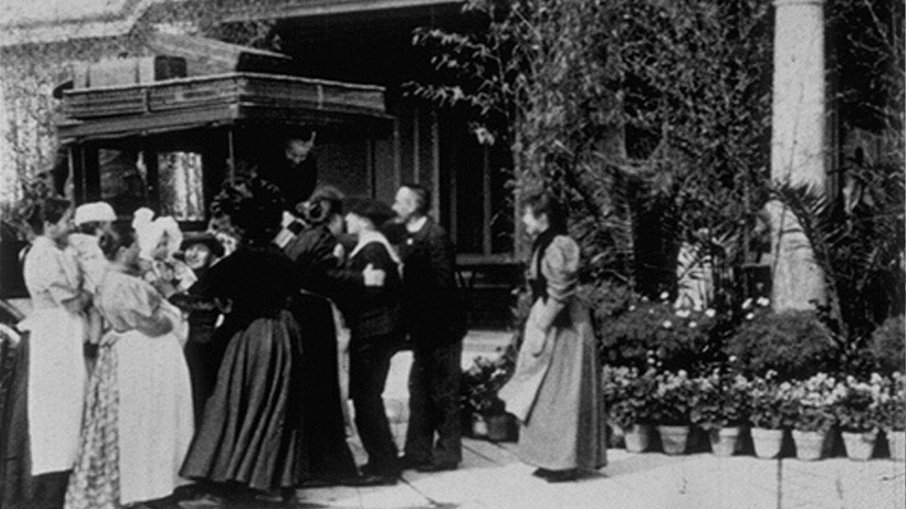 Arrival by Car 1896 movie scene