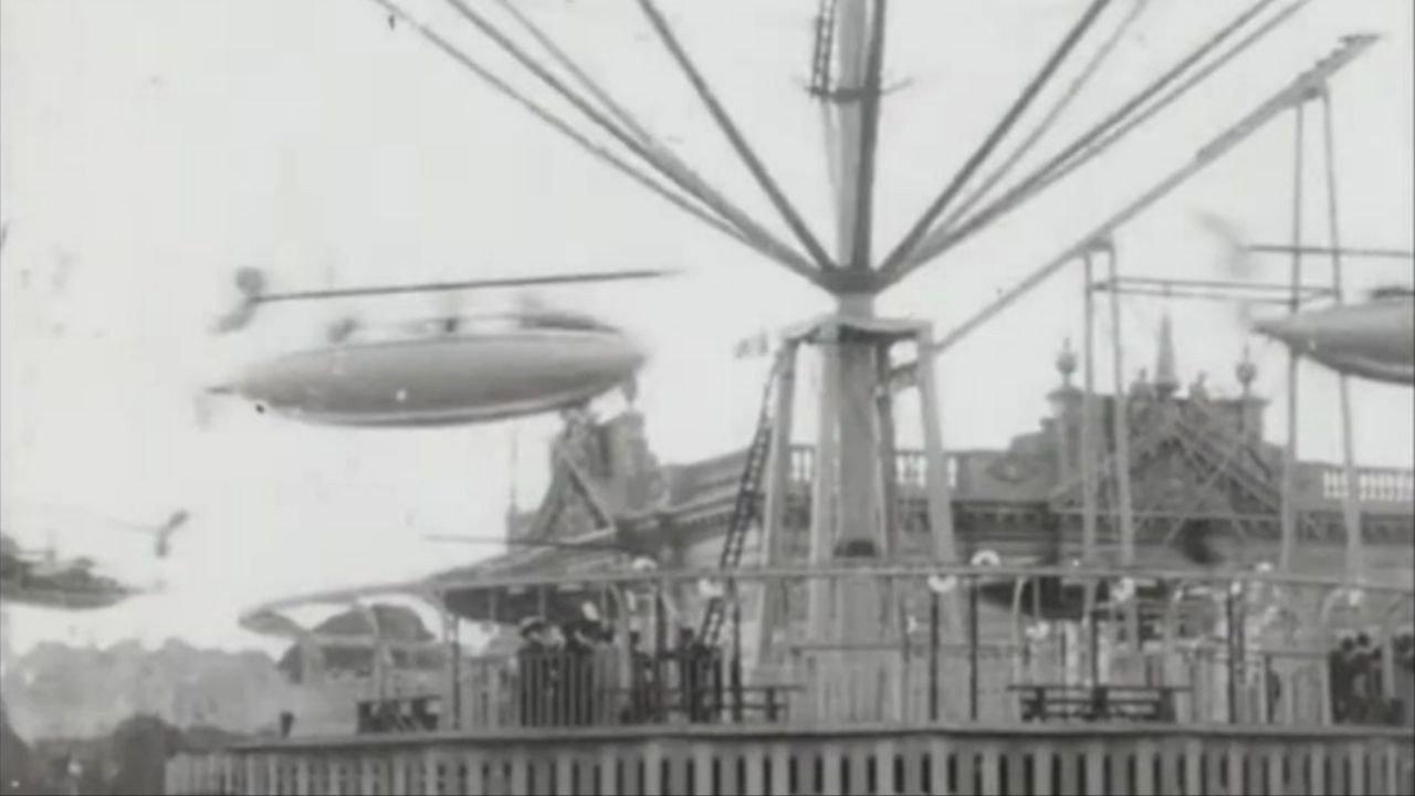 Sir Hiram Maxim's Captive Flying Machines 1904 movie scene