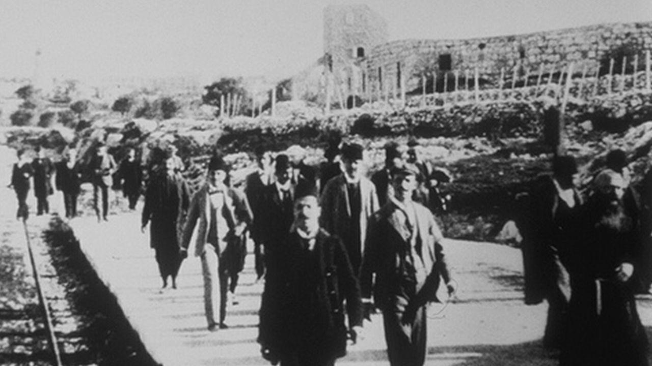 Leaving Jerusalem by Railway 1897 movie scene