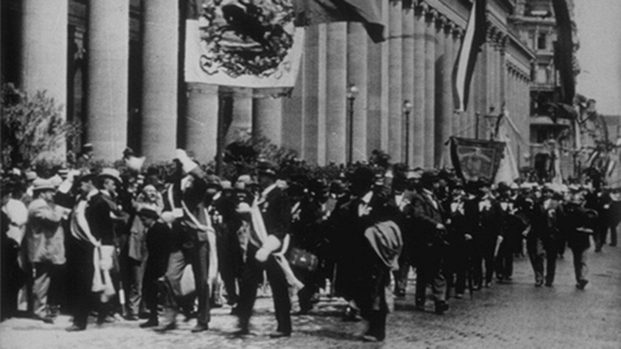 Procession on the Schlossplatz 1896 movie scene