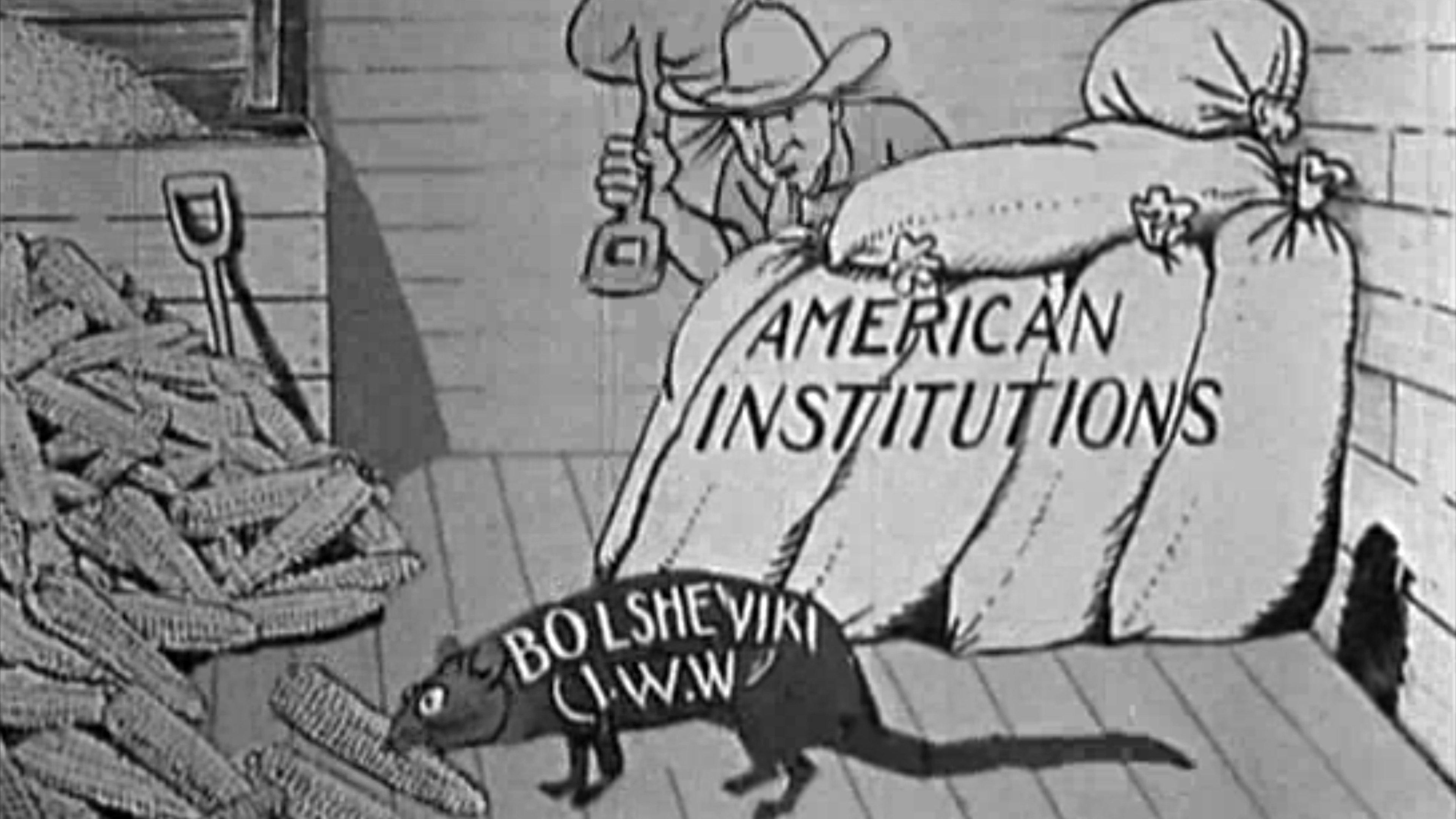 Uncle Sam and the Bolsheviki-I.W.W. Rat 1919 movie scene