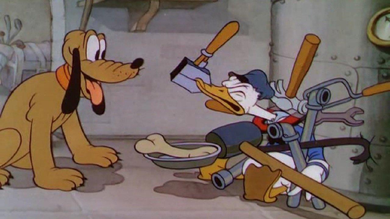 Donald and Pluto 1936 movie scene