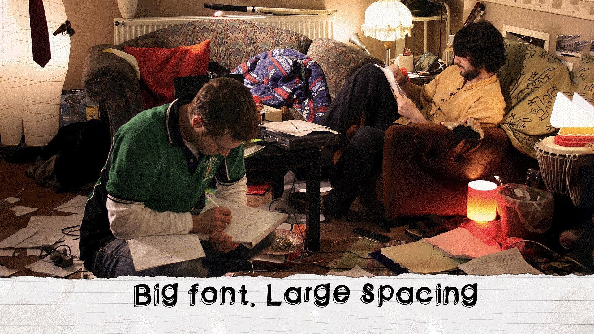Big Font. Large Spacing 2009 movie scene