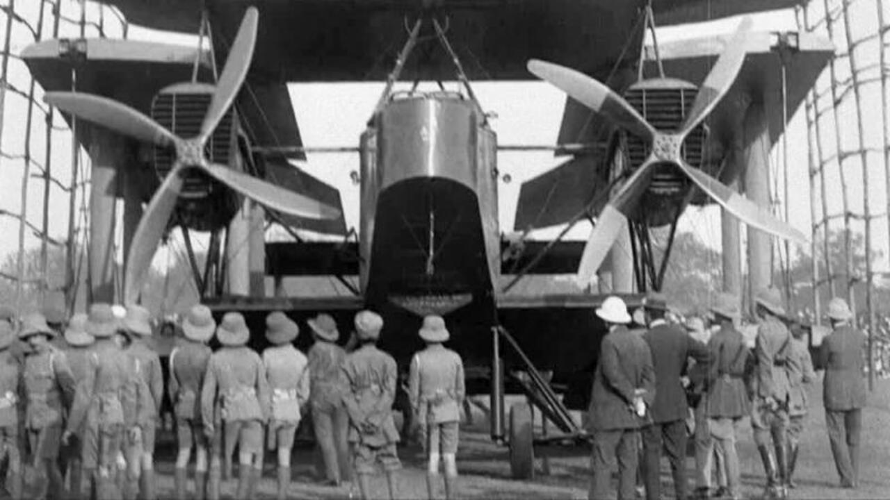From England to India by Air 1917 movie scene