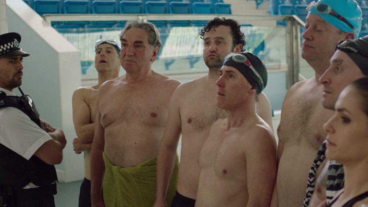 Swimming with Men 2018 movie scene