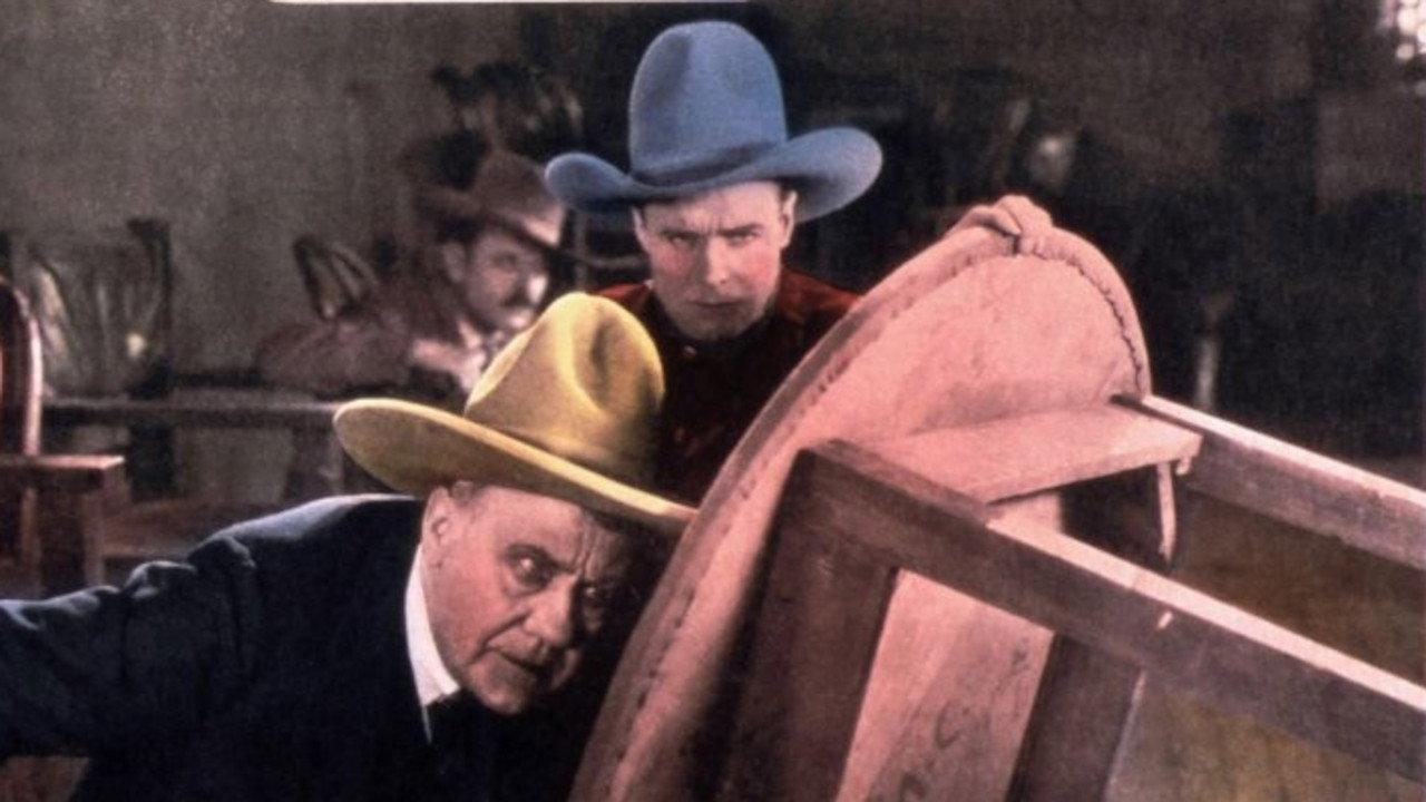 The Meddlin' Stranger 1927 movie scene