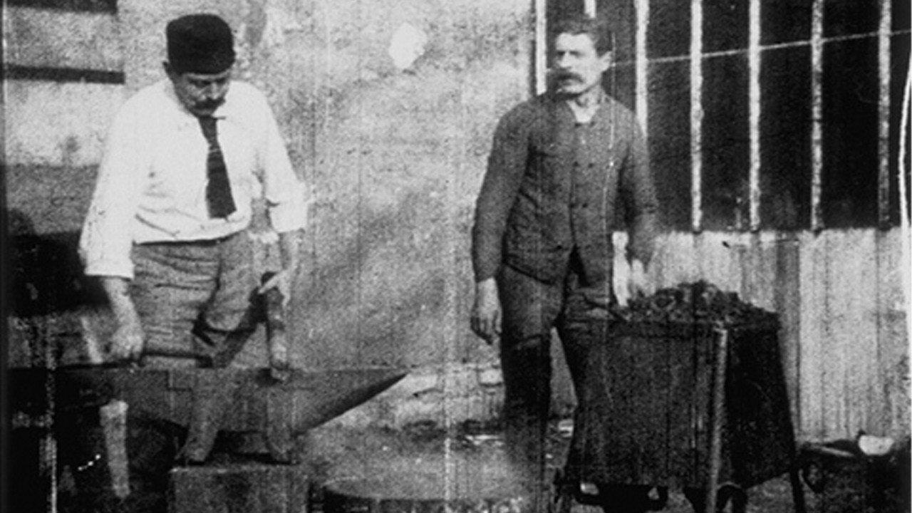 The Blacksmiths 1895 movie scene