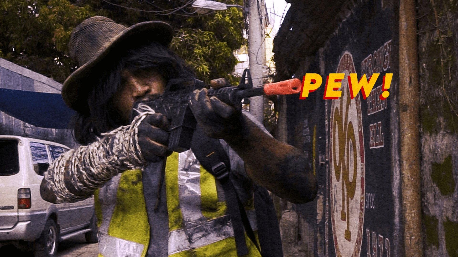 The Toy Gun and The DVD Player 2021 movie scene