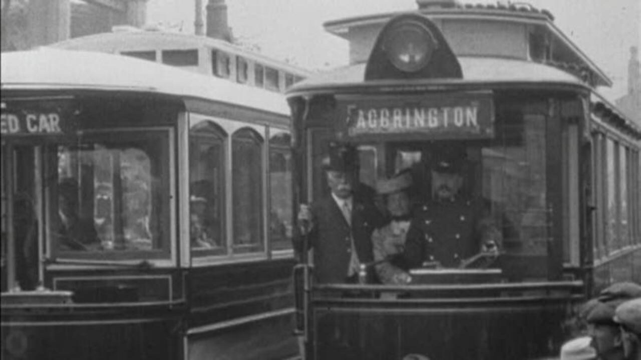 Opening of Accrington Electric Tramways 1907 movie scene