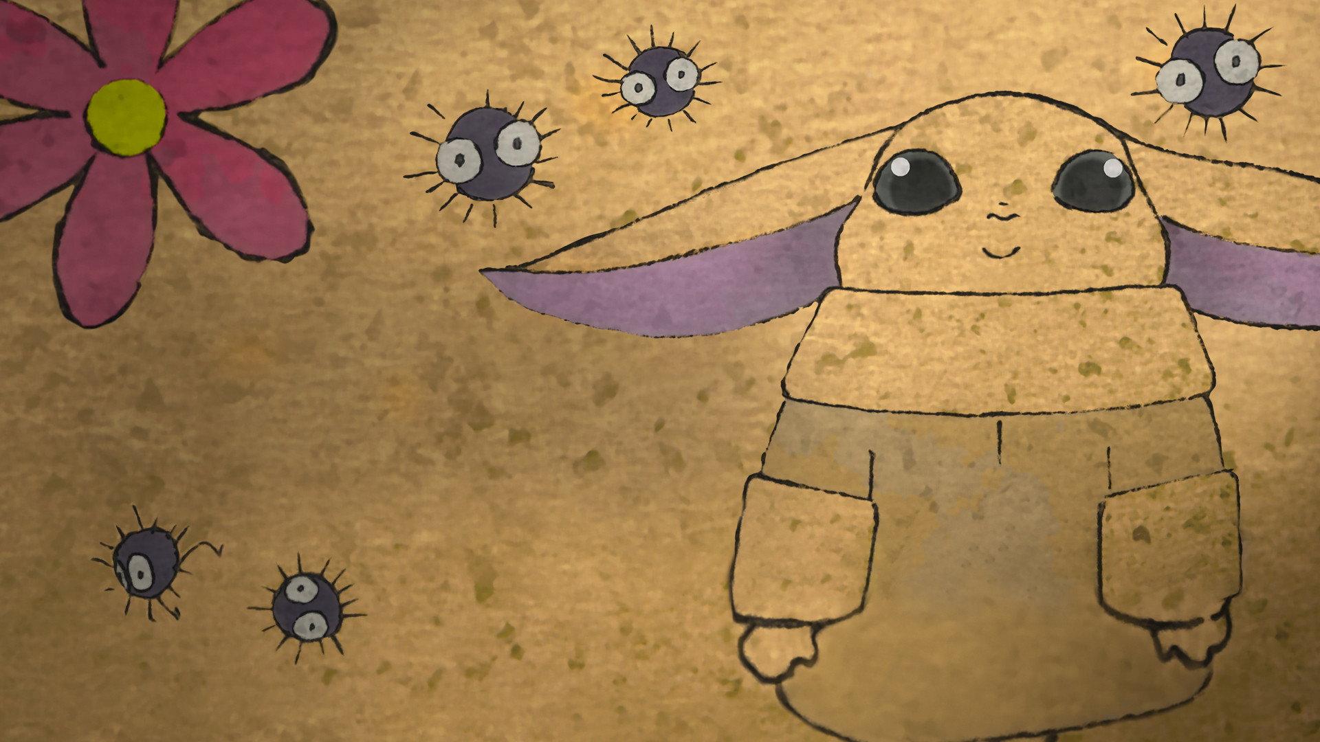 Zen - Grogu and Dust Bunnies 2022 movie scene
