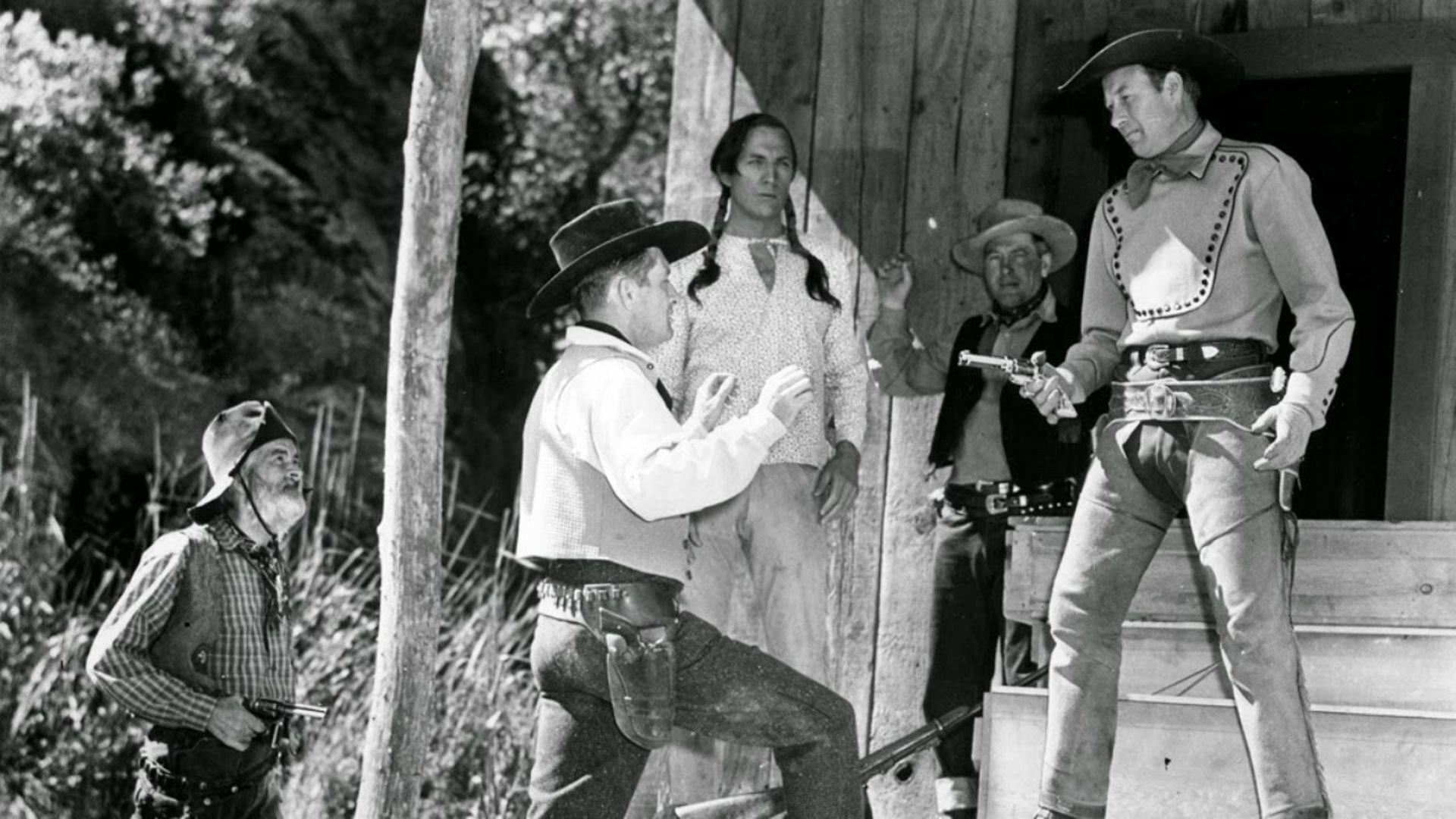 Wagon Tracks West 1943 movie scene