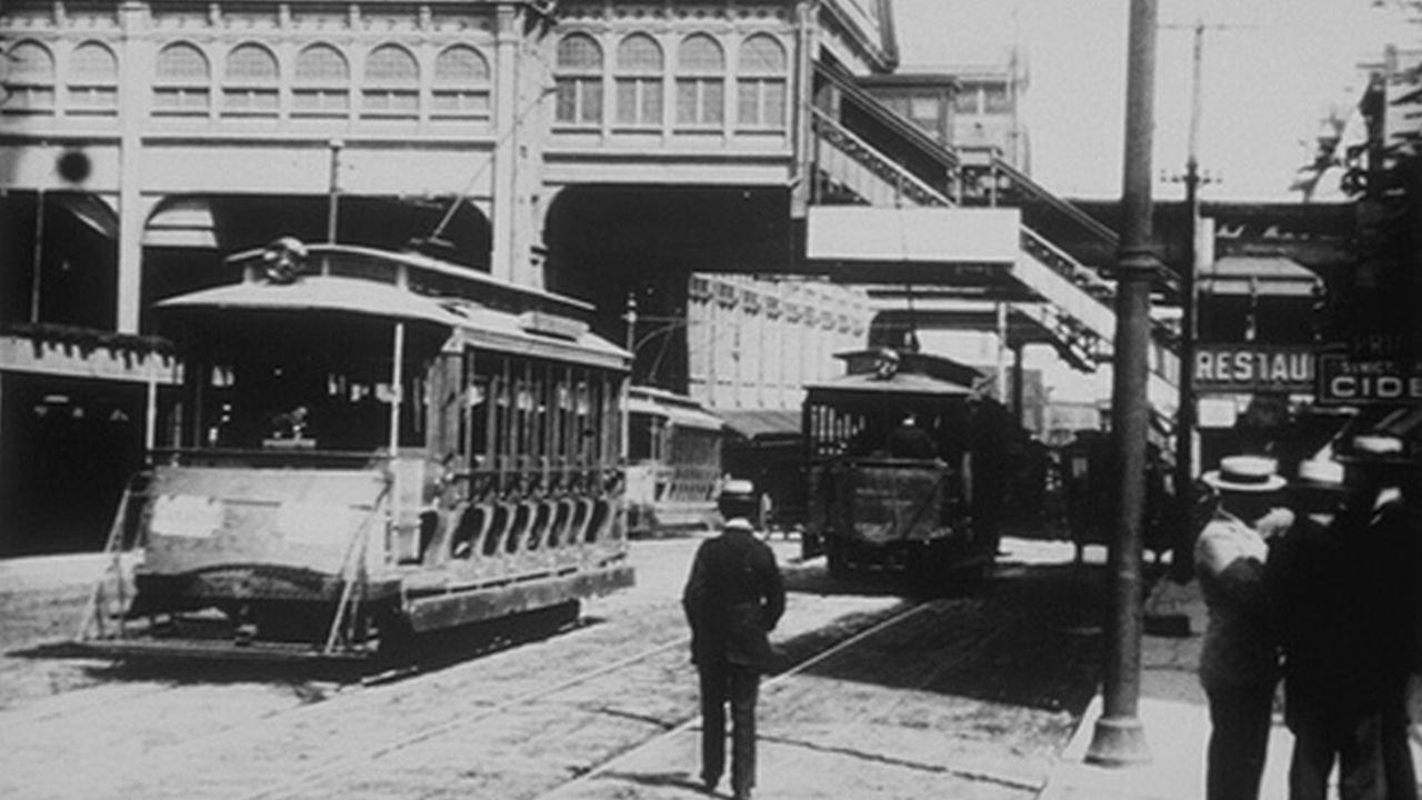 Boston, Tremont row 1896 movie scene