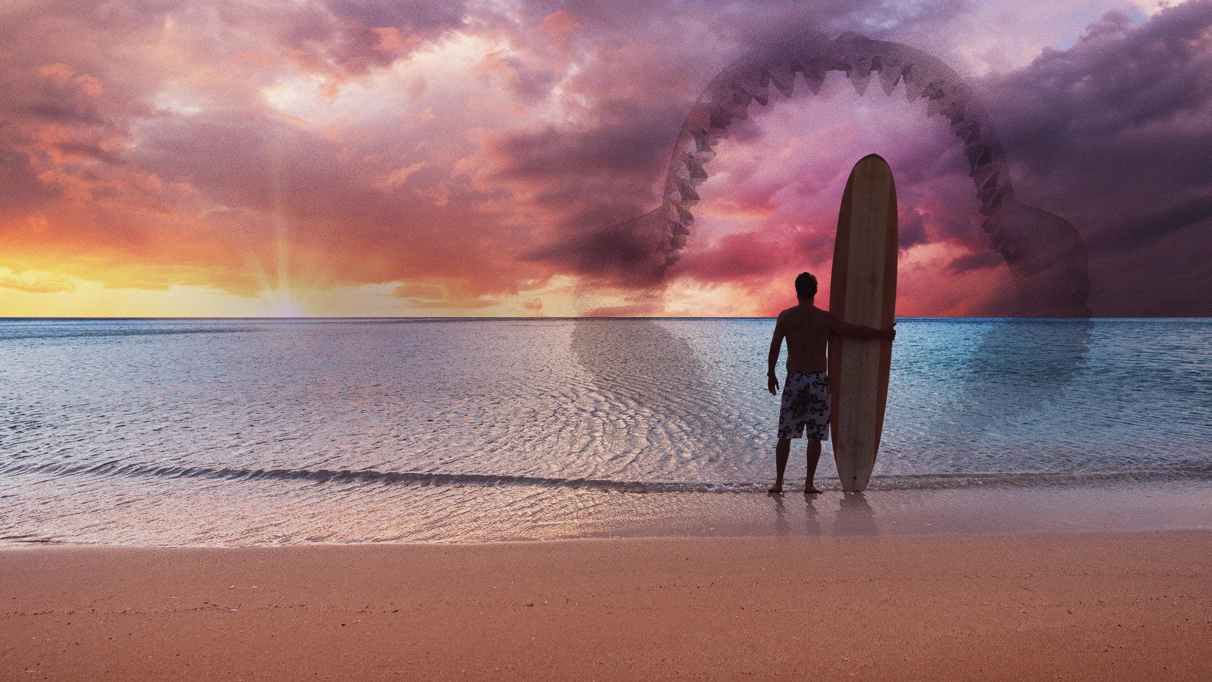Shark vs. Surfer 2020 movie scene