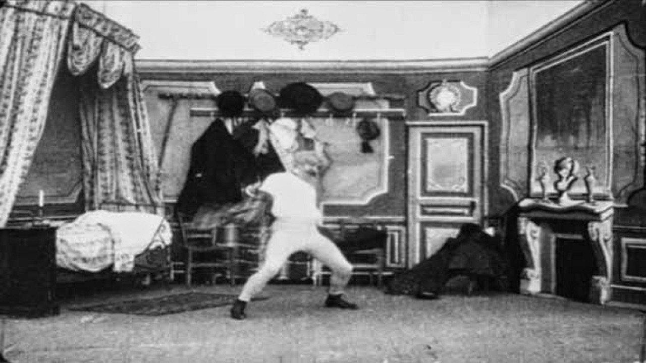 Going to Bed Under Difficulties 1900 movie scene