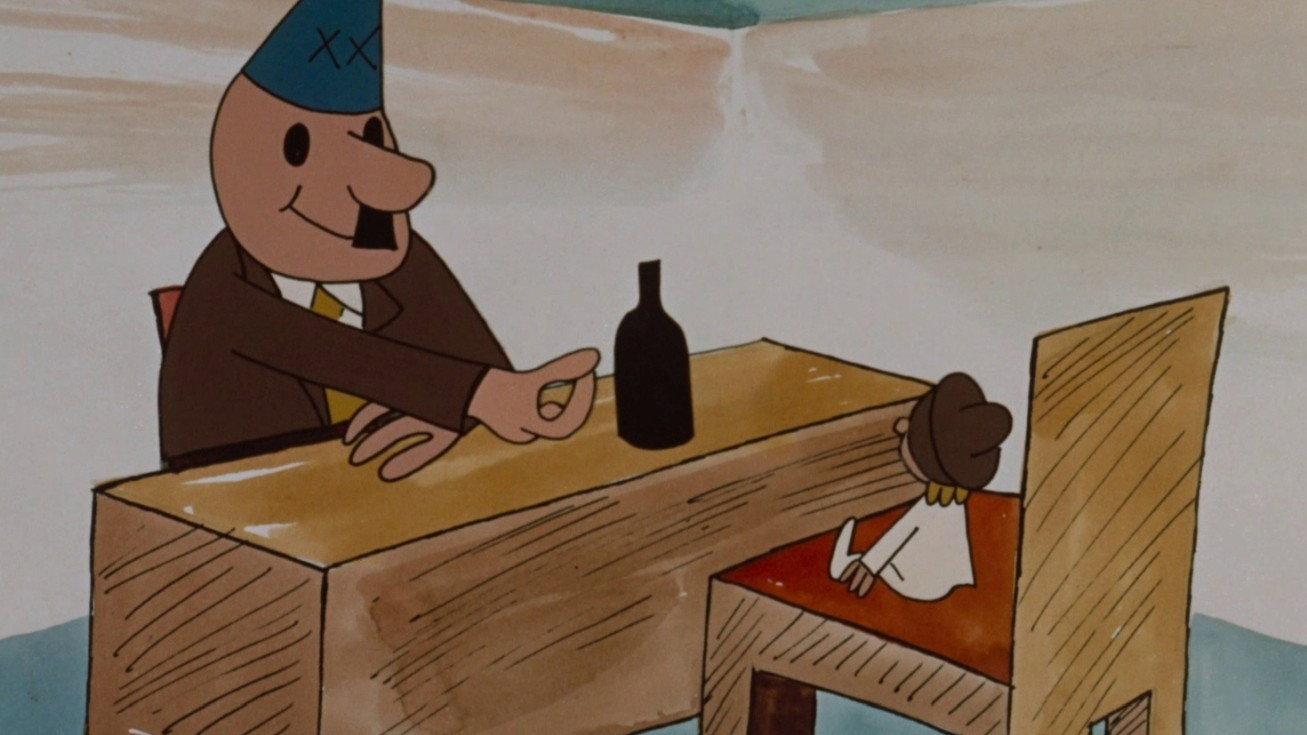 Tom Thumb at the Magician's 1973 movie scene