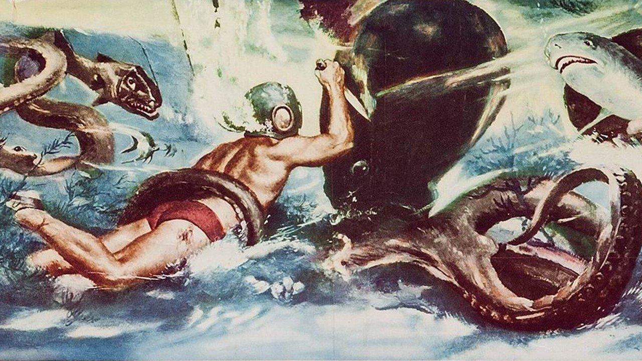 Beneath the 12-Mile Reef 1953 movie scene