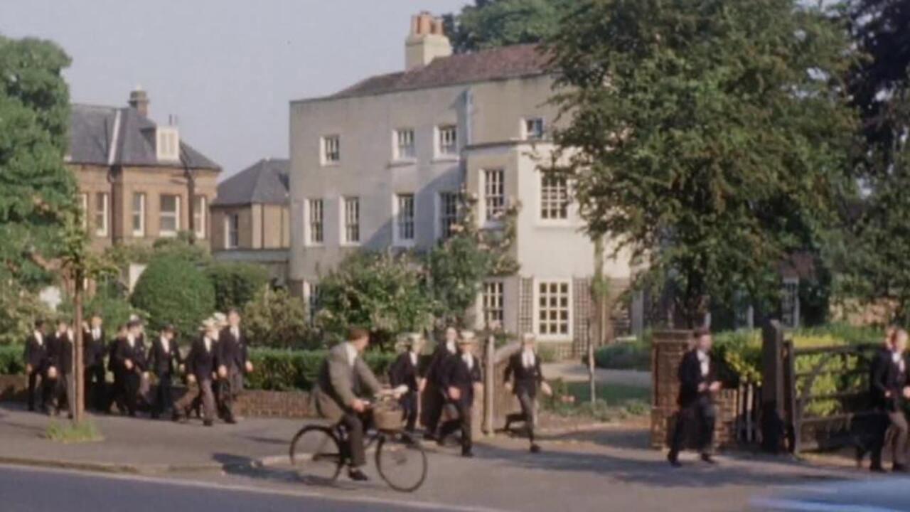 Dulwich College and Village 1960 movie scene