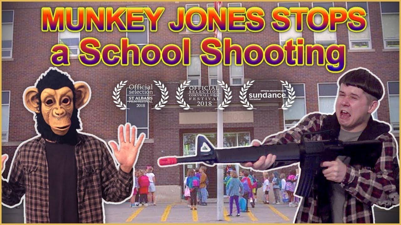 Munkey Jones Stops a School Shooting 2018 movie scene