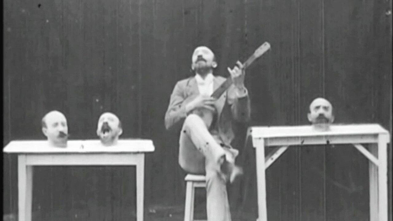 The Four Troublesome Heads 1898 movie scene