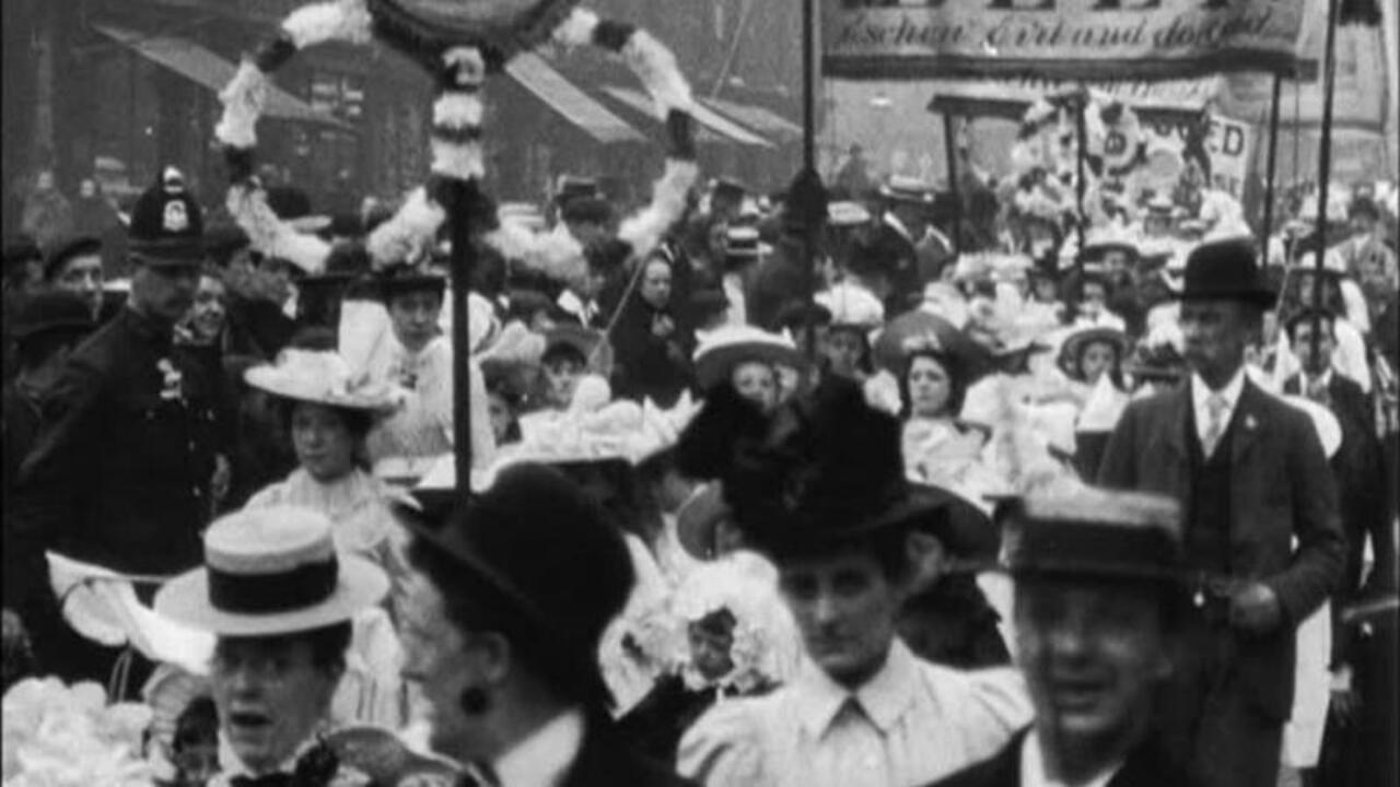 Manchester Band of Hope Procession 1901 movie scene