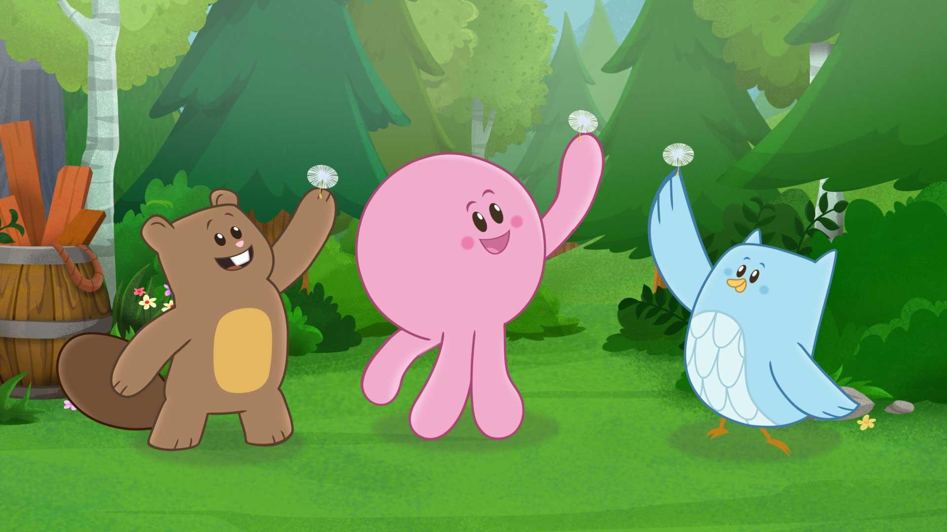 Luna, Chip, & Inkie in The Festival of Wishes 2019 movie scene