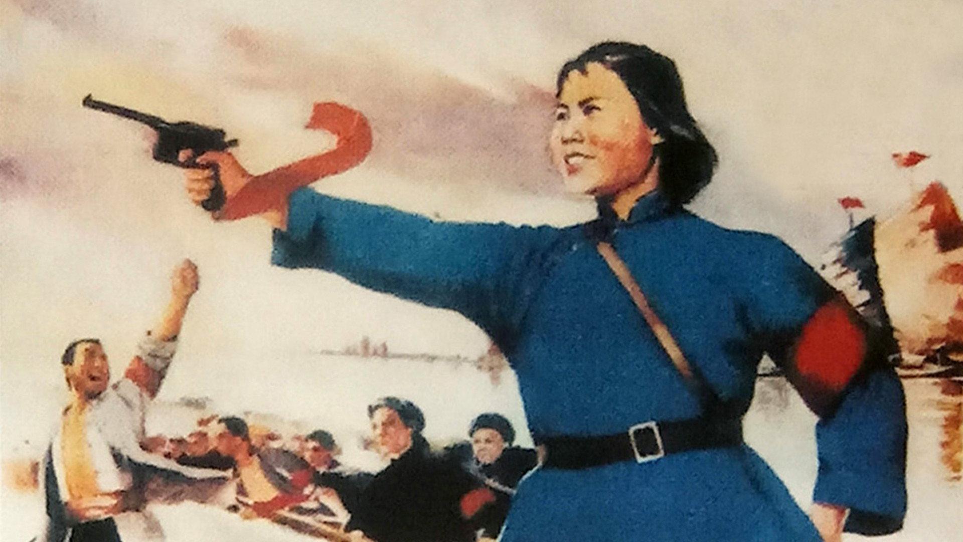 Red Guards on Honghu Lake 1961 movie scene