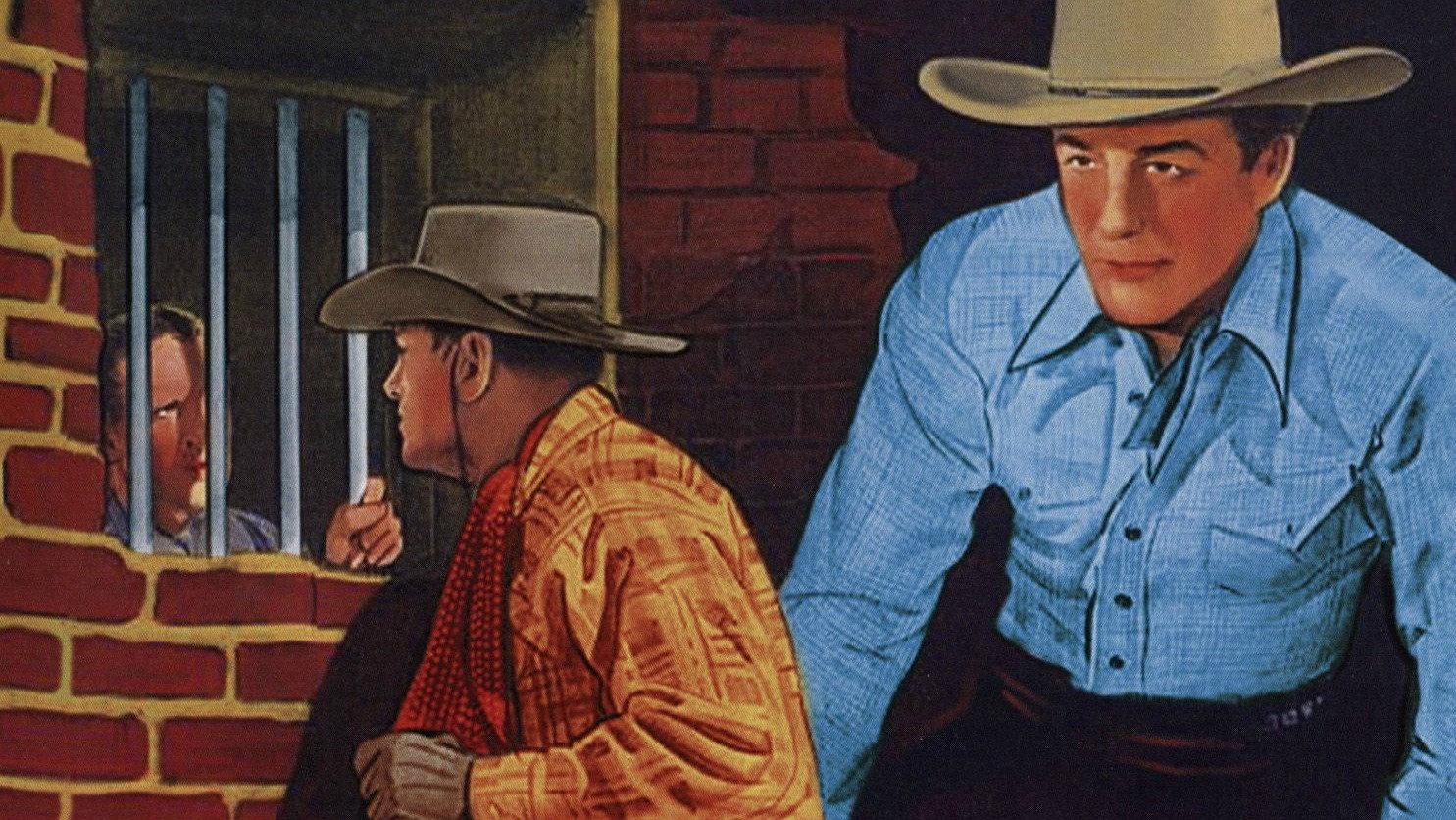 The Lone Rider in Cheyenne 1942 movie scene
