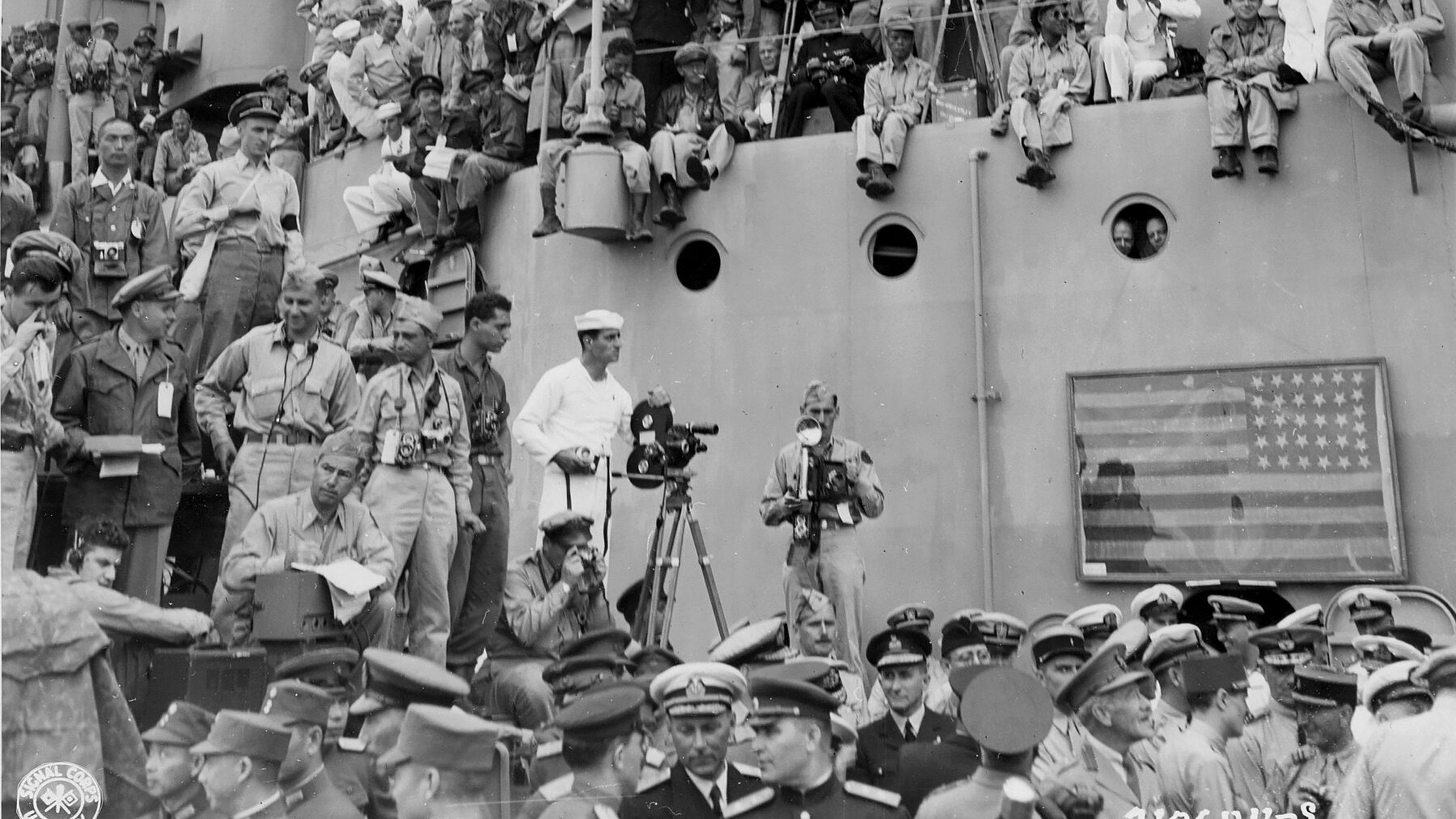 Surrender on the USS Missouri 2021 movie scene