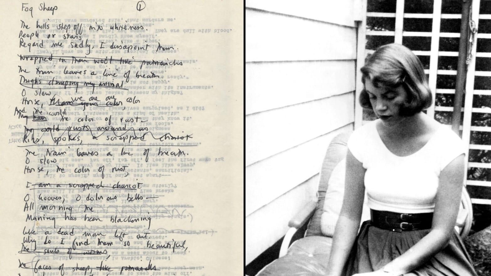 Sylvia Plath reading poems from Ariel 1962 movie scene