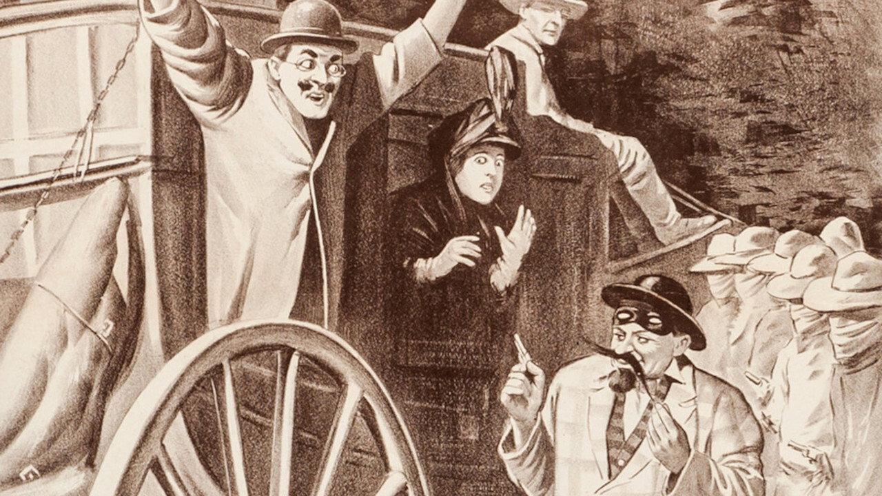 Mike and Jake as Heroes 1913 movie scene