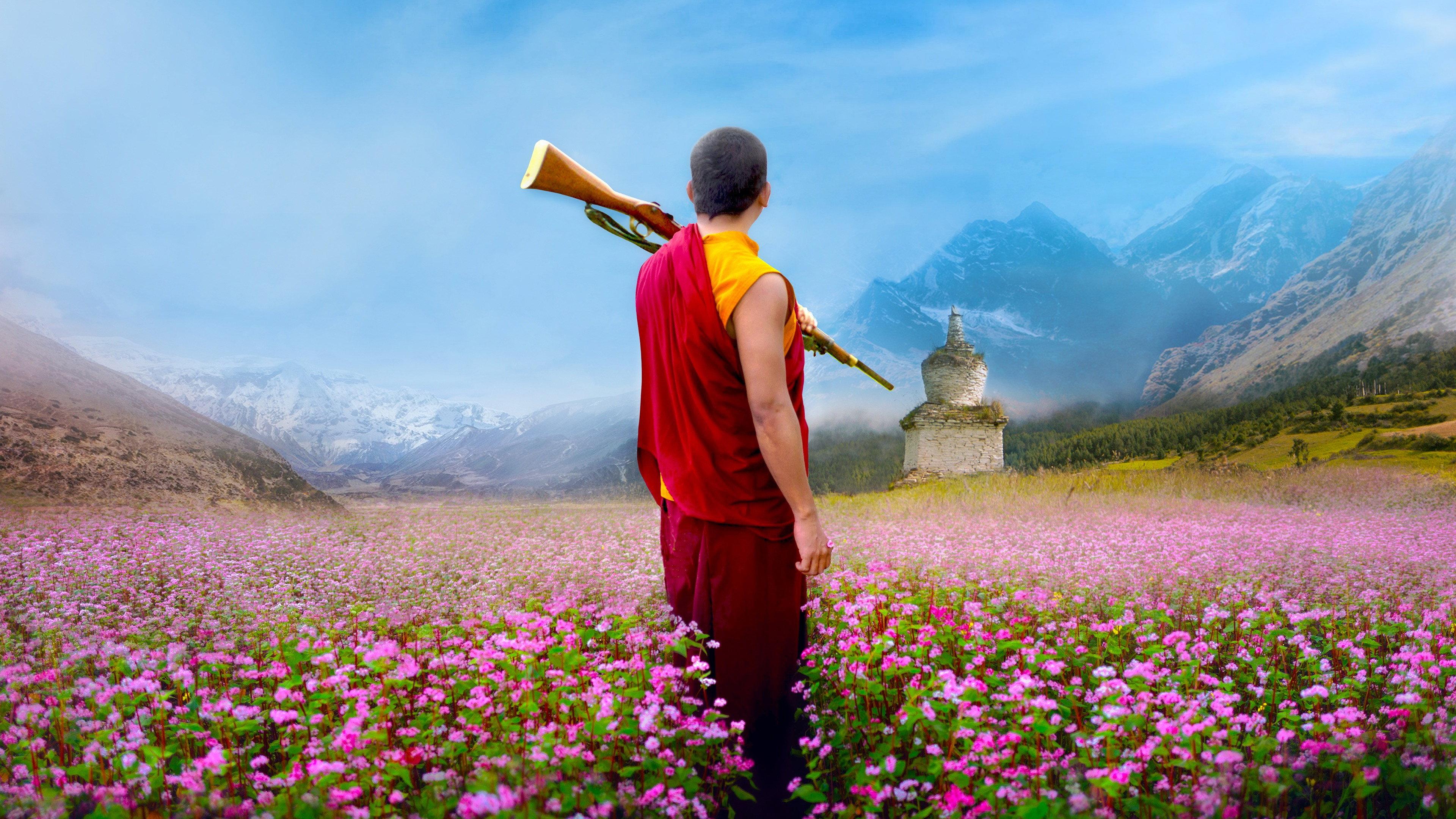 The Monk and the Gun 2023 movie scene