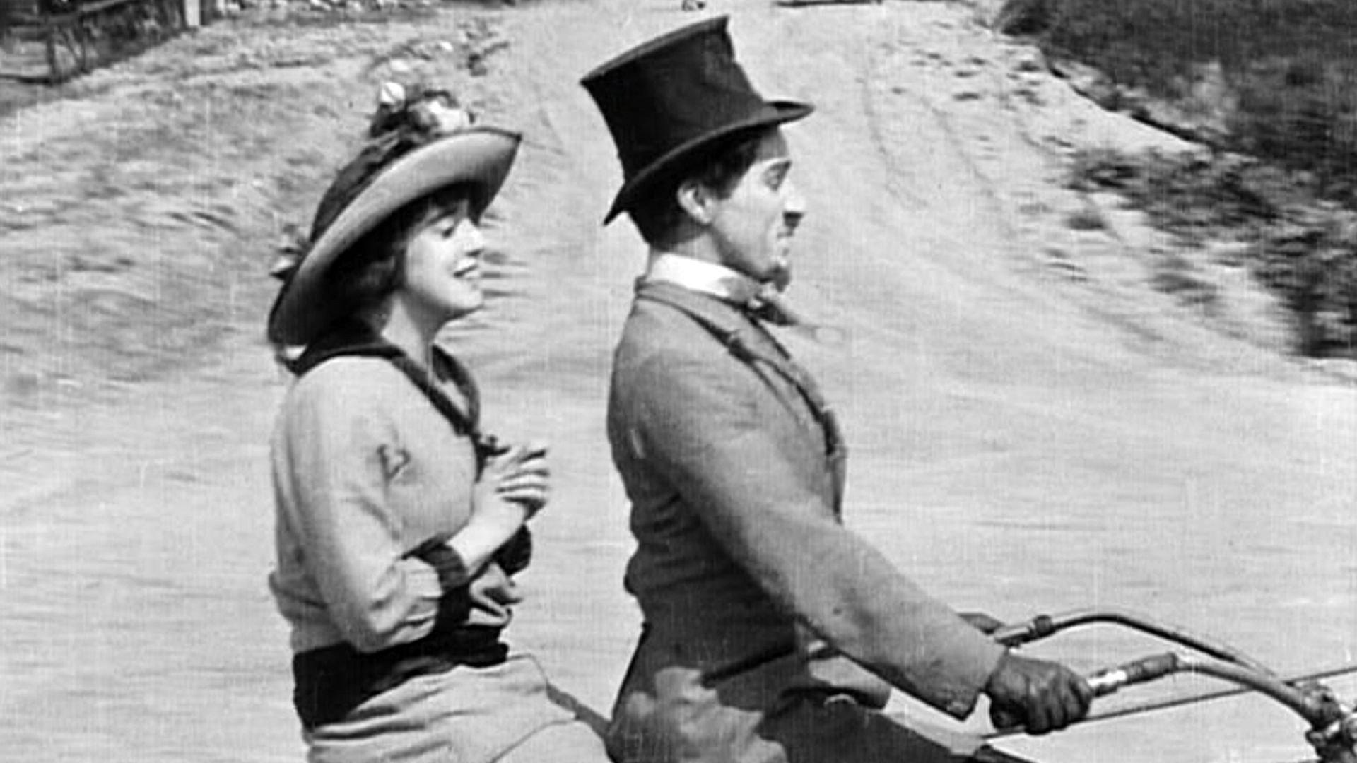 Mabel at the Wheel 1914 movie scene