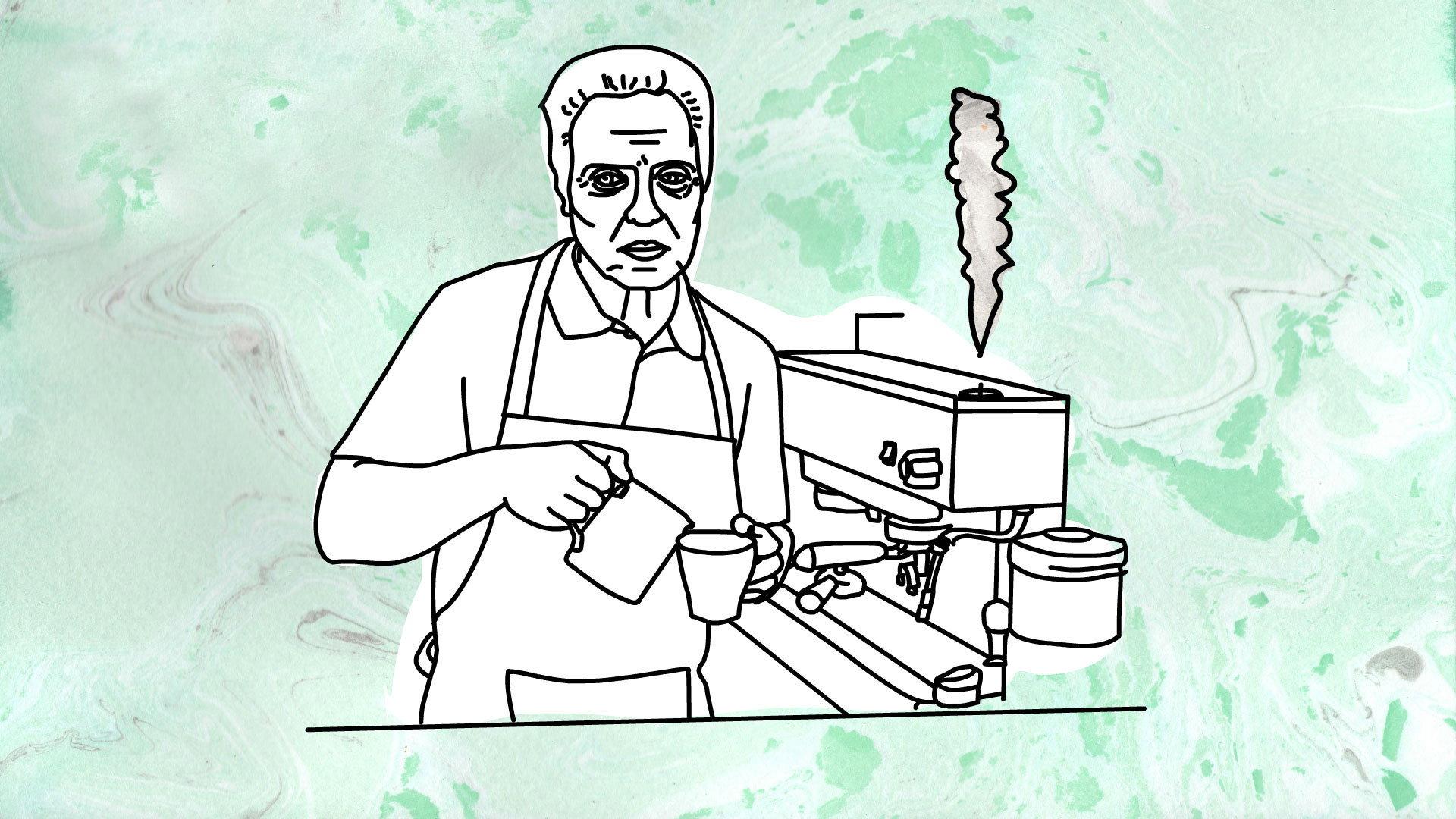 Christopher Walken's Coffee Shop 2016 movie scene