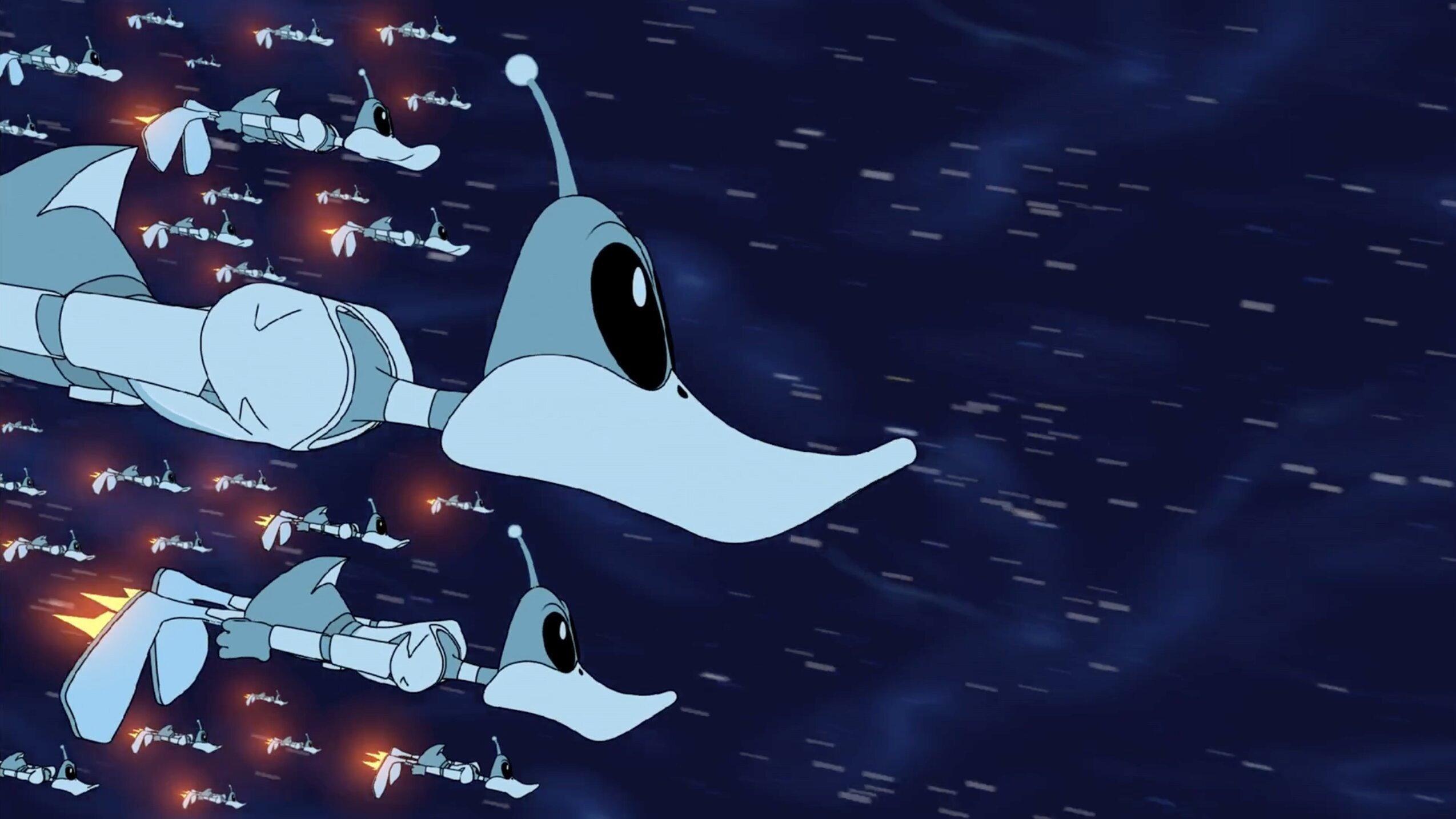 Duck Dodgers in Attack of the Drones 2004 movie scene