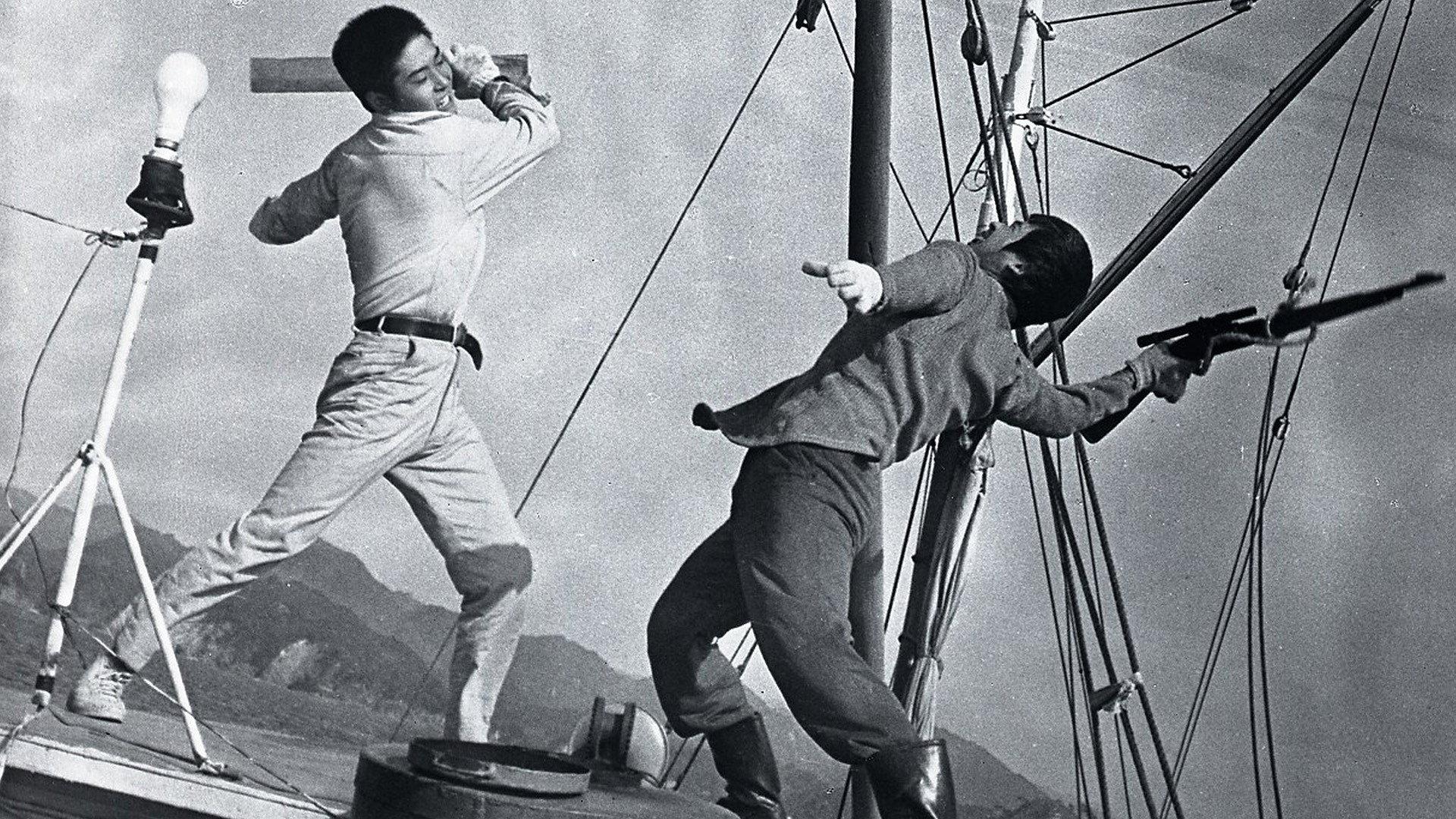 Blood-Red Water in the Channel 1961 movie scene