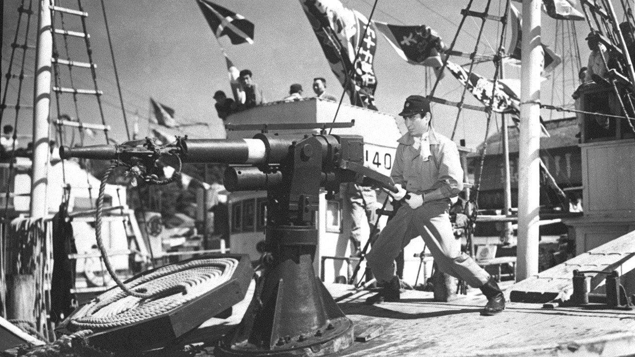 Men Fighting Whales 1957 movie scene