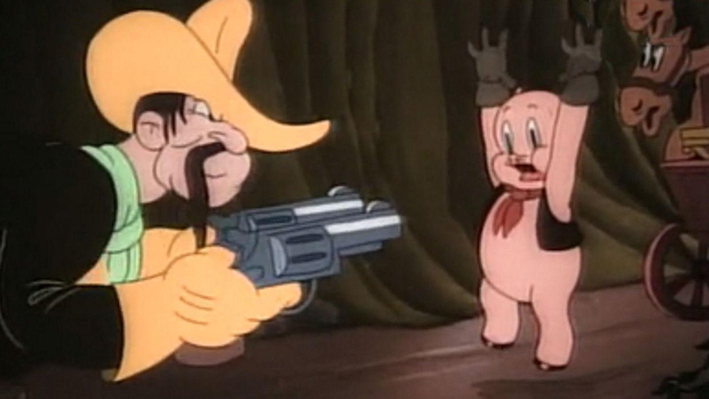 The Lone Stranger and Porky 1939 movie scene
