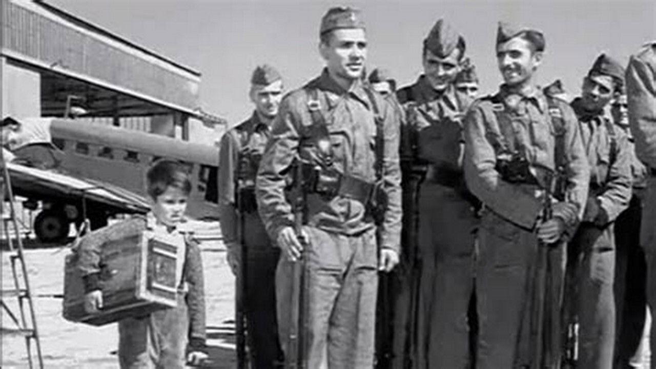 Recruit with a Child 1956 movie scene