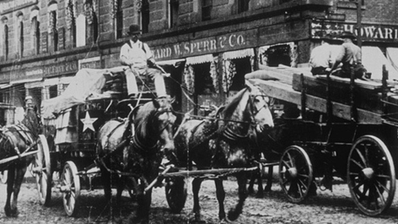 Boston, Market street 1896 movie scene