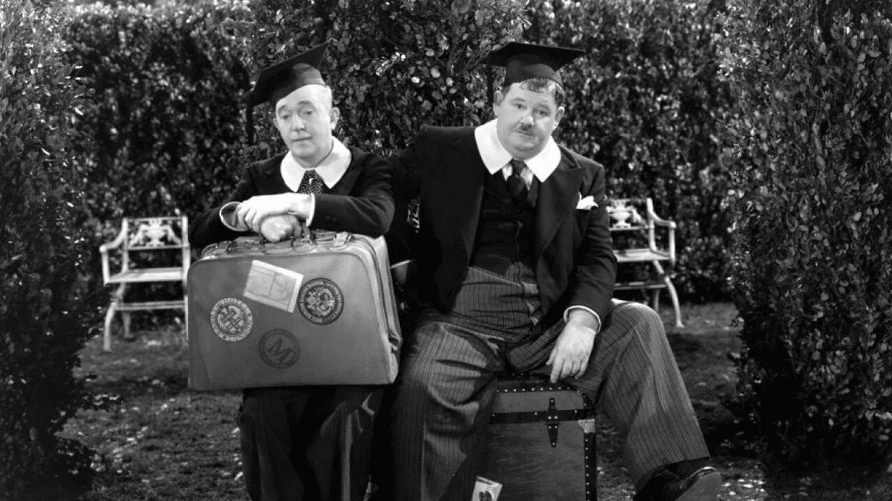 A Chump at Oxford 1940 movie scene