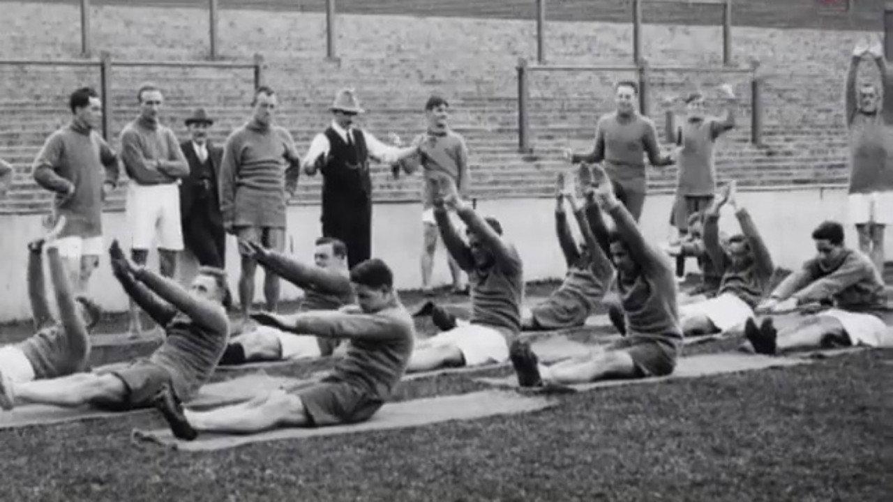 German Professor Learns English Football 1924 movie scene